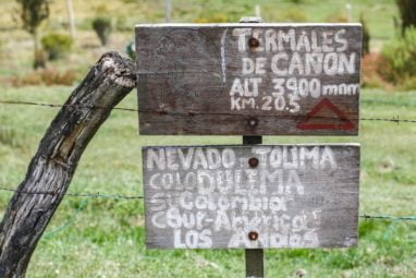 thermes termales Trek au parc los nevados randonnée colombie