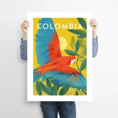 Travel Poster "Colombia", Affiche designe et décoration de voyage