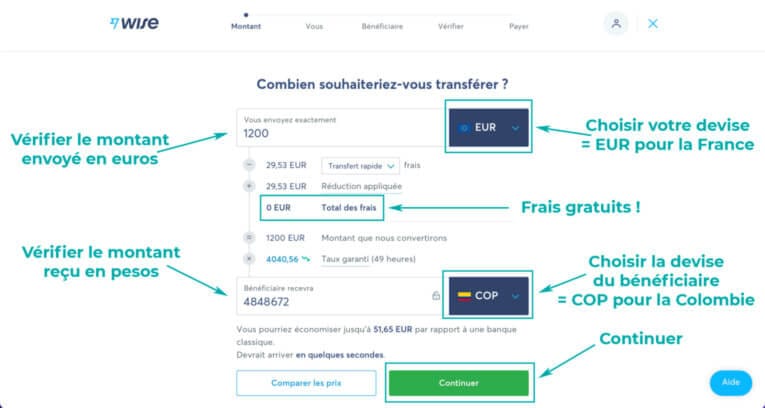 Comment envoyer de l’argent en Colombie sans frais