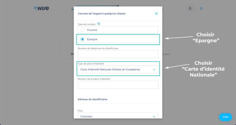 envoyer argent colombie gratuit wise 10