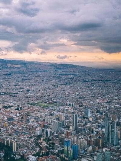 Monserrate, coucher de soleil sur Bogota