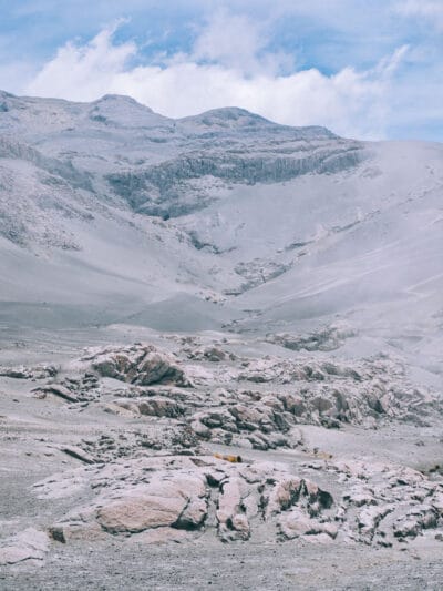 Paysage de la station Valle de las Tumbas au Nevado del Ruiz, Secteur Las Brisas